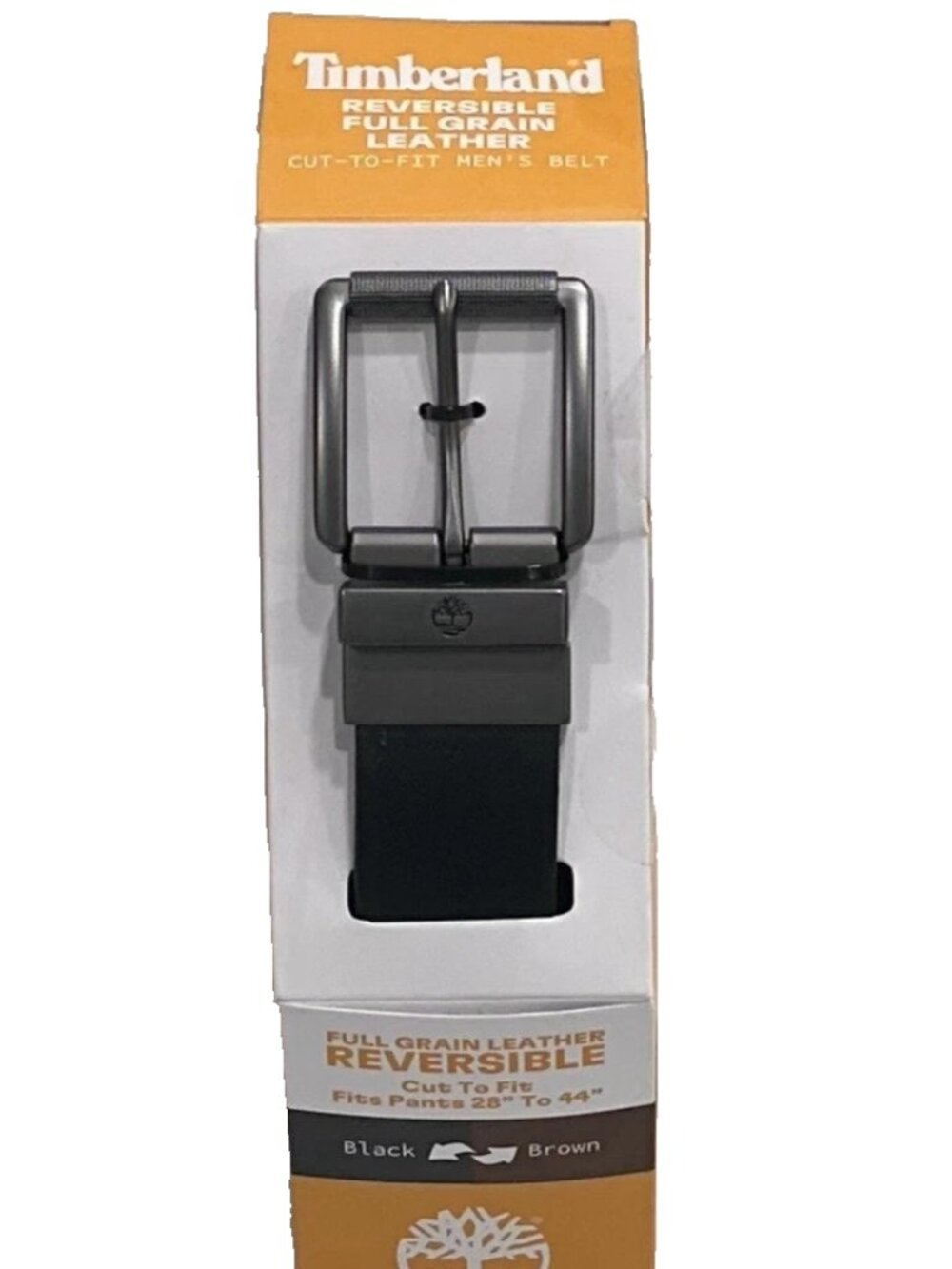 Timberland Men's Reversible Leather Belt, Black/Brown, Size 28''-44"